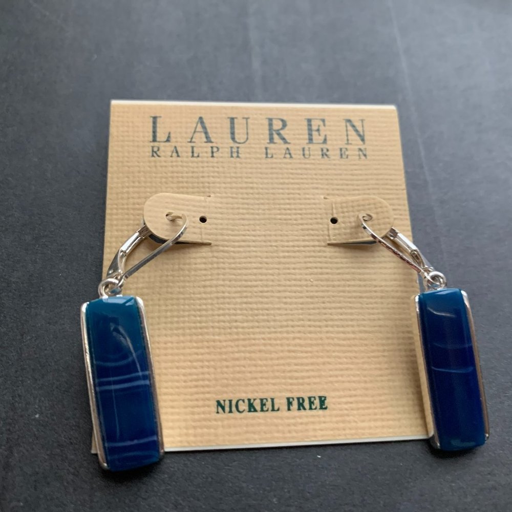 Lauren Ralph Lauren blue gem stone earrings